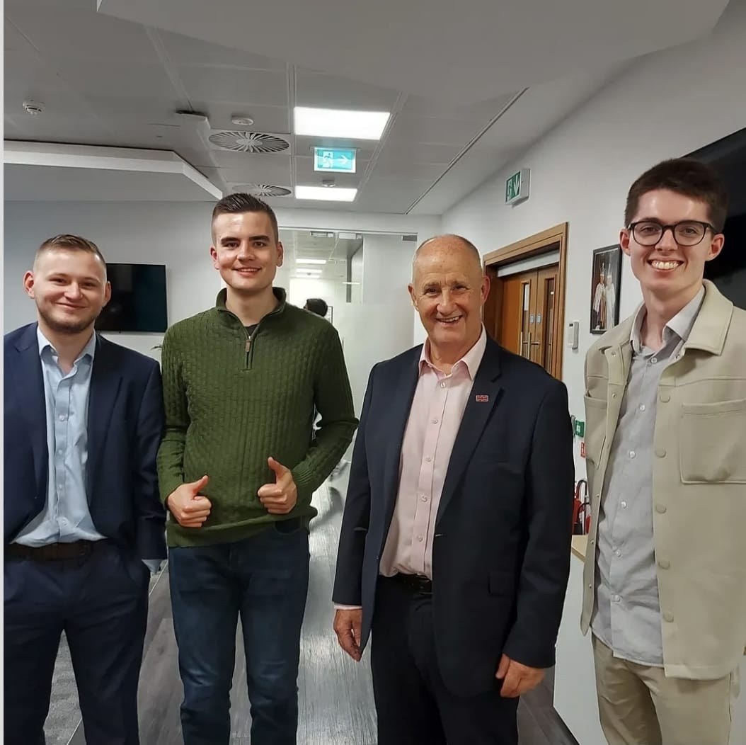 Aaron Larkin and Young Conservatives at a meeting